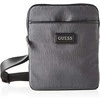 Guess, Dan, Flat Top Zip, Textile Crossbody Bag, Pilkas, 19 x 23 x 2.5 cm, For Men