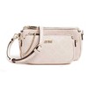 Guess, Dayane, Double, Textile Crossbody Bag, Blush, 24 x 13.5 x 4.5 cm, For Women