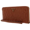 Guess, Elenia, Textile Wallet, SLG Large Zip, Cognac, For Women