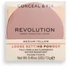 „Makeup Revolution Conceal & Fix“ veganiška birių, fiksuojančių pudrų rinkinys, vidutinio dydžio, geltona, 13 g