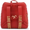 Moschino, Love, dirbtinės odos, tekstilinė kuprinė, Raudona, 2 kišenės, moterims