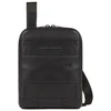 Piquadro, Obidos, Leather Crossbody Bag, Juodas, 17 x 22 x 5.00 cm, For Men