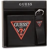 Set Guess: Guess, Leather Keyring, Juodas + Daelon, Leather Wallet, Small Billfold, Raudona/Juodas, For Men