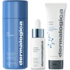 Smooth + Hydrate rinkinys Dermalogica: Daily Milkfoliant šveičiamieji milteliai, 74 g + Active Moist prebiotinis drėkinamasis kremas veidui, 50 ml + Circular Hydration hialurono rūgšties serumas veidui, 30 ml