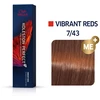 Wella Professionals Color Touch pusiau ilgalaikiai plaukų dažai be amoniako 7/43 ryškiai raudoni, 60 ml
