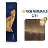 Wella Professionals Koleston Perfect Me+ Permanent Hair Dye 7/31 Medium Skirtas šviesiems plaukams Gold Ash, 60 ml