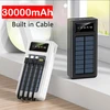 Power bank su saulės panele ir laidais 30 000 mAh