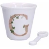 LA PORCELLANA BIANCA UNICO puodelis su šaukštu 75 ml, Design G