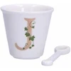 LA PORCELLANA BIANCA UNICO puodelis su šaukštu 75 ml, Pattern J