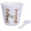 LA PORCELLANA BIANCA UNICO puodelis su šaukštu 75 ml, Design H