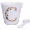 LA PORCELLANA BIANCA UNICO puodelis su šaukštu 75 ml, dizainas C