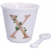 LA PORCELLANA BIANCA UNICO puodelis su šaukštu 75 ml, modelis X