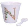 LA PORCELLANA BIANCA UNICO puodelis su šaukštu 75 ml, modelis N