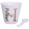 LA PORCELLANA BIANCA UNICO puodelis su šaukštu 75 ml, Design H