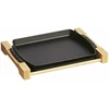 STAUB Ketaus puodas ant medinio stovo 33 x 23 cm, juodas