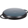 STAUB Apvali ketaus grilio keptuvė su dviem rankenomis, 22 cm, juoda
