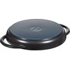 STAUB Apvali ketaus grilio keptuvė su dviem rankenomis, 22 cm, juoda