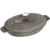 Staub ovalus ketaus troškintuvas su dangteliu 23x17 cm, rutulinis
