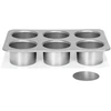 PATISSE Sidabrinis-TOP Forma 6 mini sūrio pyragams su nuimamu dugnu