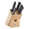 Peilių rinkinys su stovu ZWILLING Gourmet, 6 dalių, buko medienos stovas, juodos rankenos | 36131-001-0