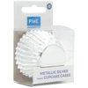 PME Metaliczne mini papilotki na muffinki (45 vnt) sidabrinė
