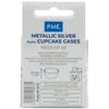 PME Metaliczne mini papilotki na muffinki (45 vnt) sidabrinė