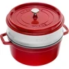 STAUB LA COCOTTE Apvalus ketaus puodas su 3,8 litro raudonu įdėklu