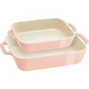 STAUB COOKING Rinkinys 2 półmisków prostokątnych, šviesiai rausva