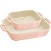 STAUB COOKING Rinkinys 2 półmisków prostokątnych, šviesiai rausva