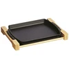 STAUB Ketaus puodas ant medinio stovo 33 x 23 cm, juodas
