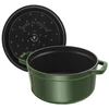 Staub La Cocotte 22 cm apvalus ketaus puodas troškinimui, tamsiai žalios spalvos | 40509-354-0