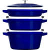 STAUB Rinkinys 3 naczyń + pokrywka 24 cm mėlyna