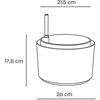 URBALIVE BERBERIS Wisząca donica samonawadniająca okrągła 26 cm, szaro-ruda