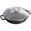 STAUB Ketaus wok su dangteliu 30 cm, žalias