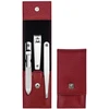 ZWILLING CLASSIC INOX Rinkinys kelioninis – raudona skórzane etui, 3 elementy