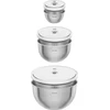 ZWILLING FRESH &amp; SAVE 3 plieninių vakuuminių dubenėlių su dangčiu rinkinys