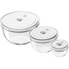 ZWILLING FRESH &amp; SAVE 3 stiklinių vakuuminių dubenėlių su dangteliu rinkinys