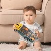 12 dalių žaislinių automobilių ir technikos rinkinys – tralas, sraigtasparnis, ekskavatorius ir paleidžiamas automobilis