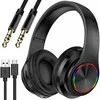 B39 belaidės ausinės su mikrofonu, Bluetooth, RGB apšvietimas