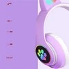 Belaidės Bluetooth ausinės vaikams JST-28 su RGB katės ausimis