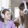 Belaidės Bluetooth ausinės vaikams JST-28 su RGB katės ausimis