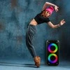 Didelė belaidė „Bluetooth“ boombox kolonėlė su karaoke funkcija