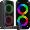 Didelė belaidė „Bluetooth“ boombox kolonėlė su karaoke funkcija