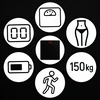 Elektroninės vonios svarstyklės, juodos, 150 kg