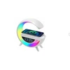 Išmanioji LED lempa su QI įkrovikliu, Bluetooth garsiakalbiu, radijas ir laikrodžiu.