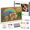 LED piešimo lenta su žymekliais, 30 × 20 cm