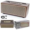 Medinė retro stiliaus „Bluetooth“ kolonėlė su radiju, 8 W galia ir bosu