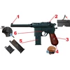 Metalinė pistoleto replika Mauser C96, 2 dėtuvės