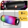 Nešiojama belaidė „Bluetooth“ boombox kolonėlė su FM radiju, USB, AUX ir LED