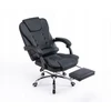 Patogi ergonominė darbo kėdė su kojų atrama juoda